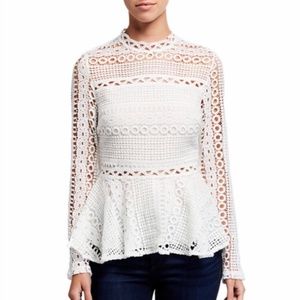 NWT Endless Rose Crochet Lace Off White Top